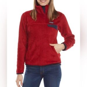 Patagonia Re-Tool Snap-T Fleece Polartec Pullover Garnet Red Hiking Snow LARGE